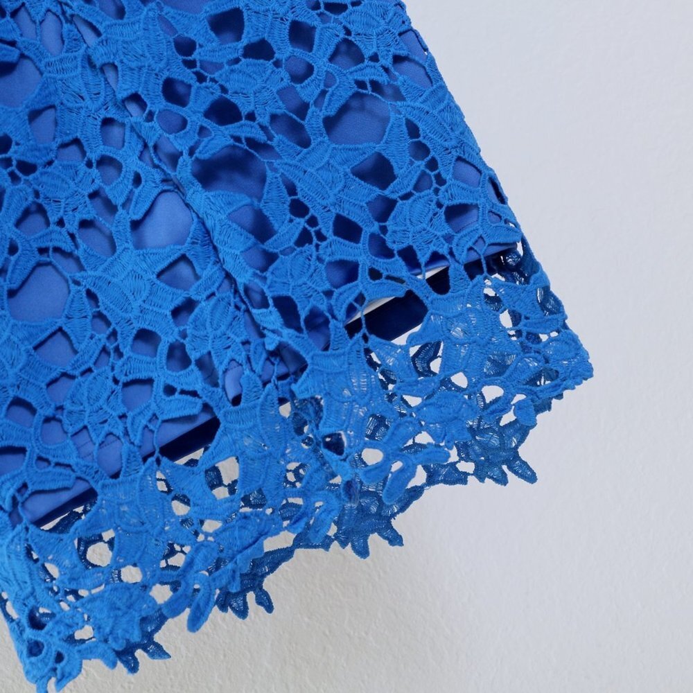 Lulu's Genevieve Royal Blue Off the Shoulder Lace Mini Dress - Picture 10 of 13